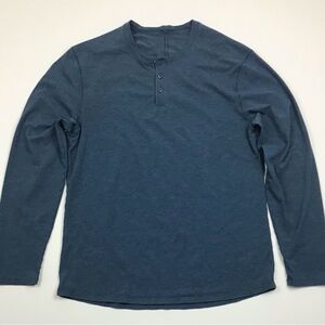 lululemon pima cotton long sleeve shirt men’s large blue